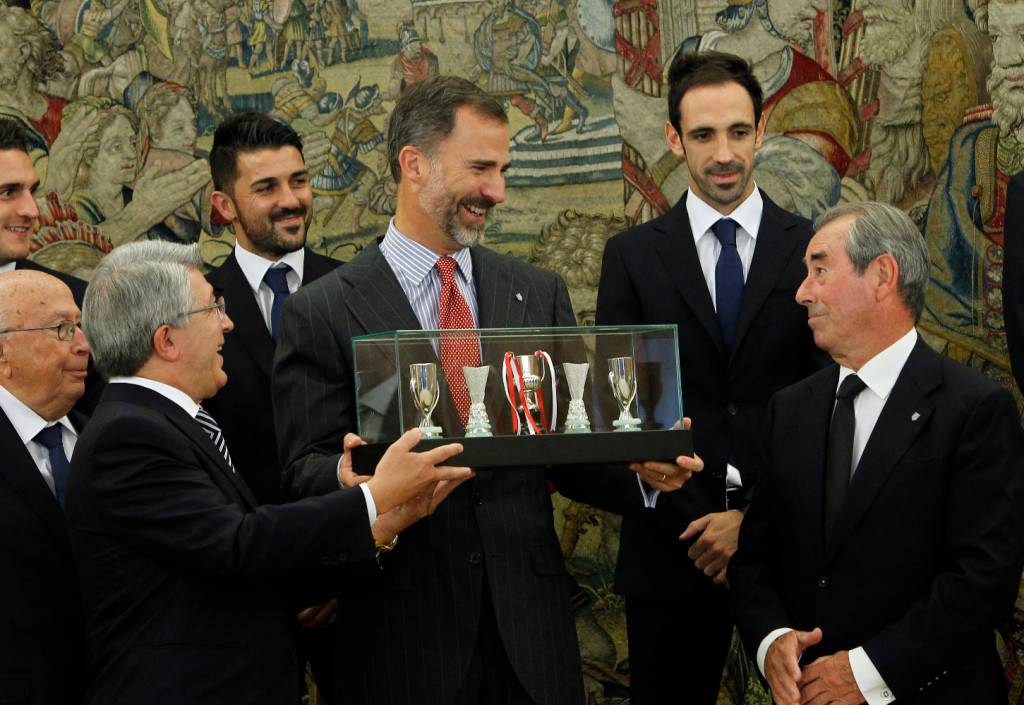 Felipe VI en una recepción al Atlético de Madrid.