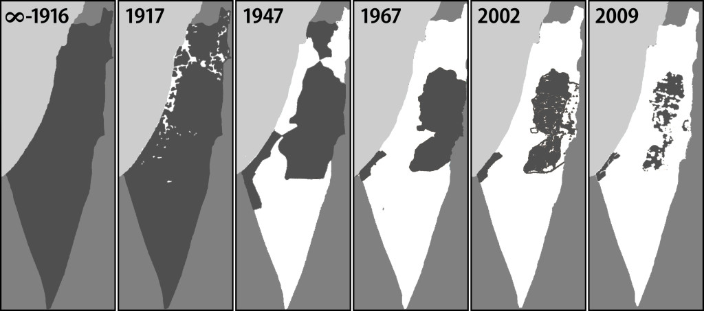 En gris Palestina y en blanco Israel