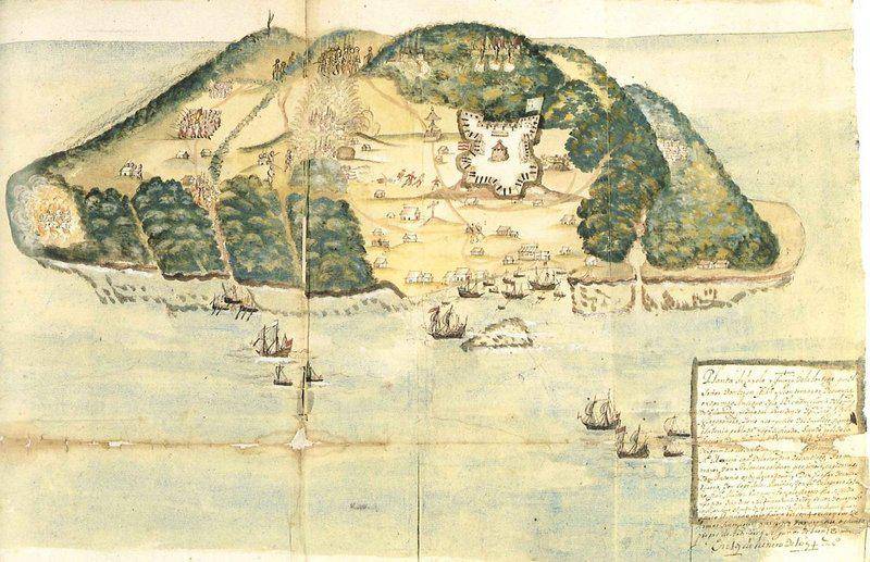 Ilustración de la Isla Tortuga del S.XVII